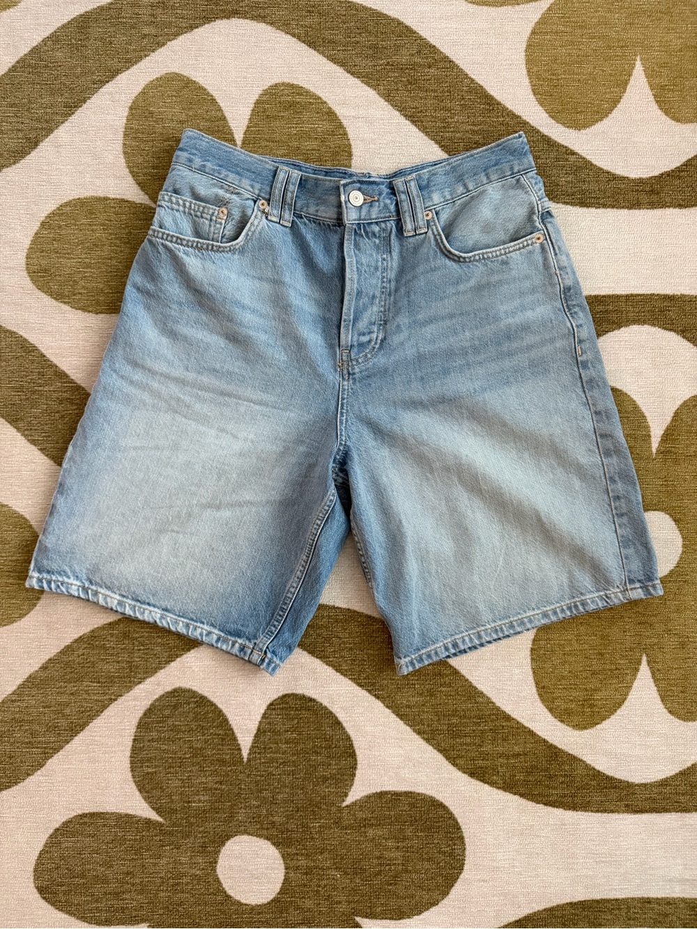 Light Blue Denim Long Shorts